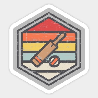 Retro Badge Cricket Sticker